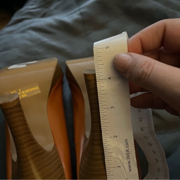 QUPID orange Peep Toe Platform Thick Stilettos Size 9 - Picture 6 of 6